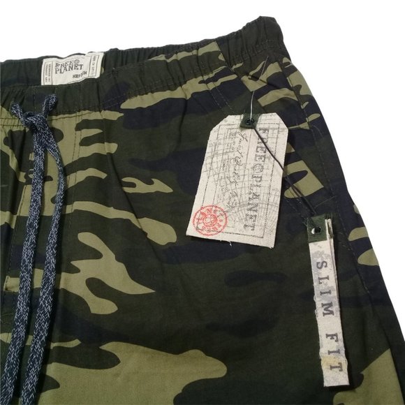 Free Planet Men's Camo Stretch Elastic Waist Leg's Zipper Slim Fit Joggers - Picture 6 of 8